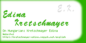 edina kretschmayer business card